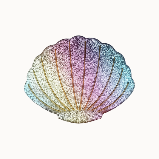 Glitter Rainbow Shell Hair Claw