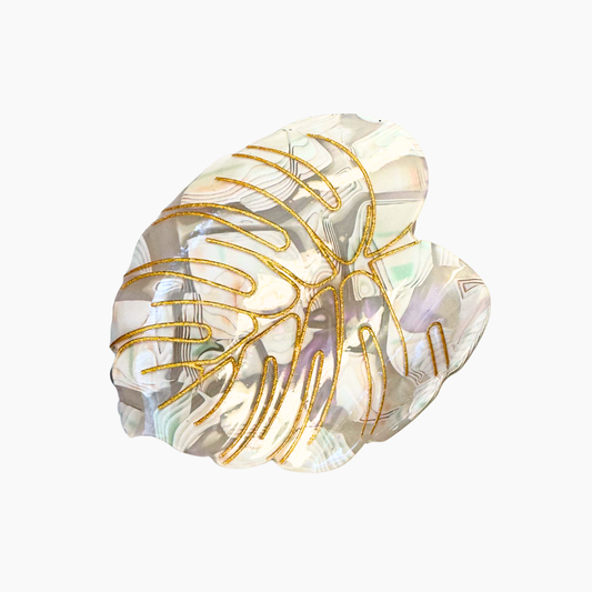 Monstera Hair Claw White