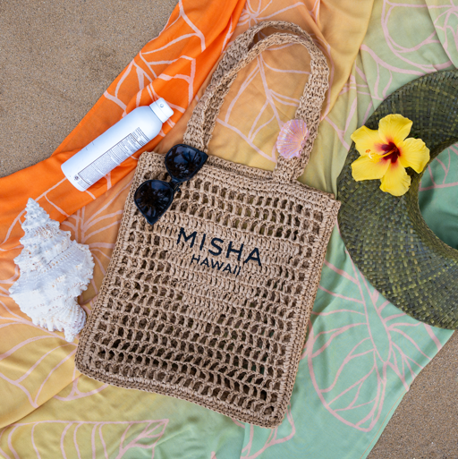 Misha Hawaii Raffia Tote Bag