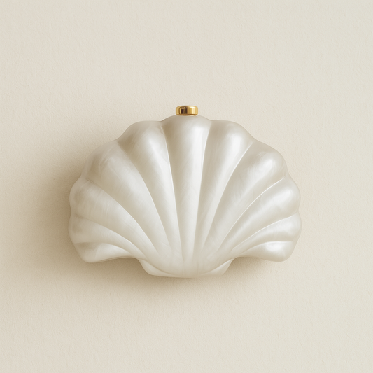 White Sea Shell Dreams Clutch
