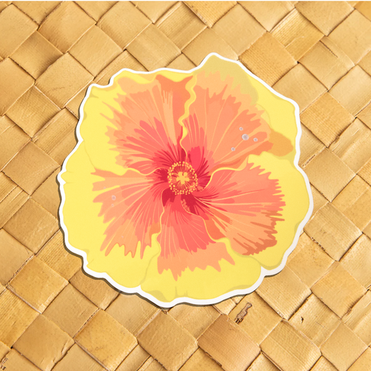 Yellow Hibiscus Sticker