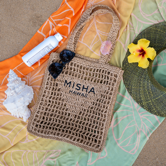 Misha Hawaii Raffia Tote Bag