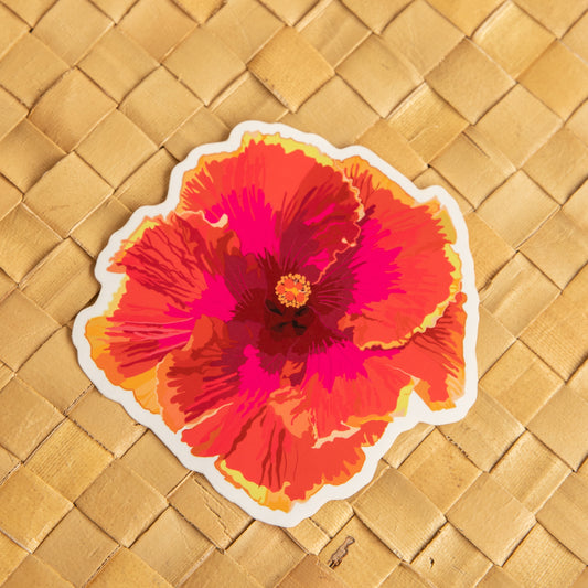 Hot Pink Hibiscus Sticker