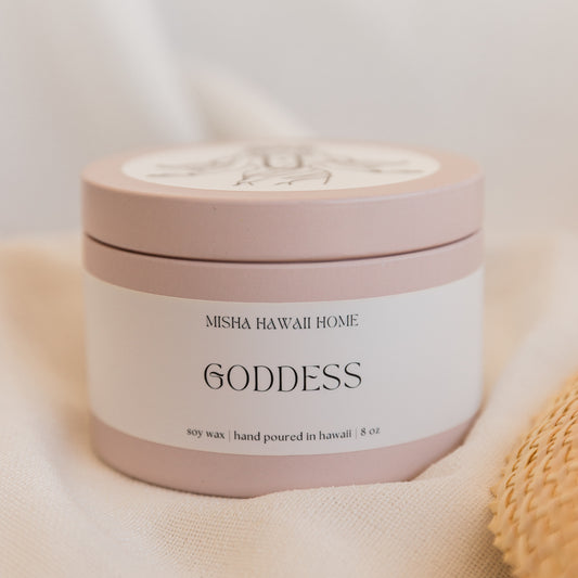 Goddess Tin Candle