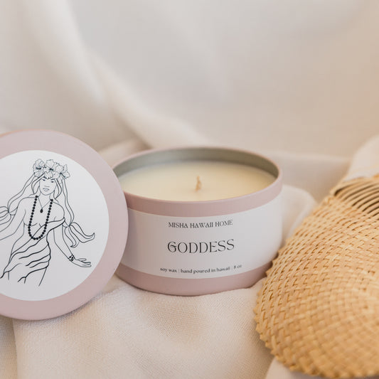 Goddess Tin Candle