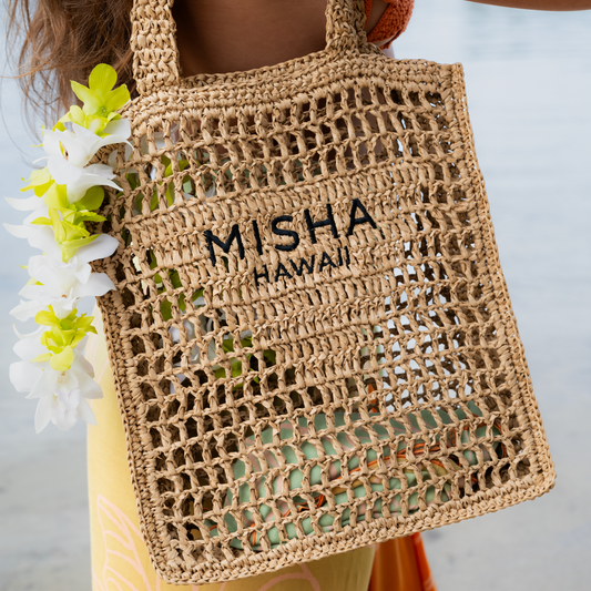 Misha Hawaii Raffia Tote Bag