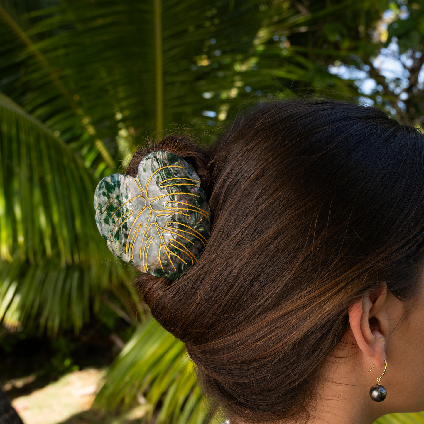 Monstera Hair Claw Green