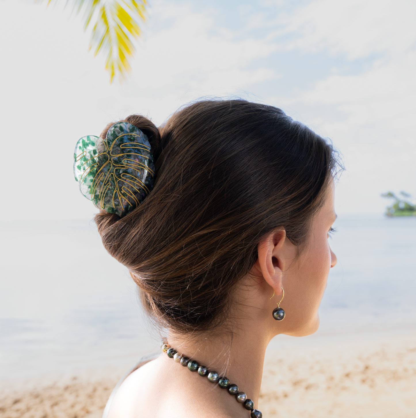 Monstera Hair Claw Green
