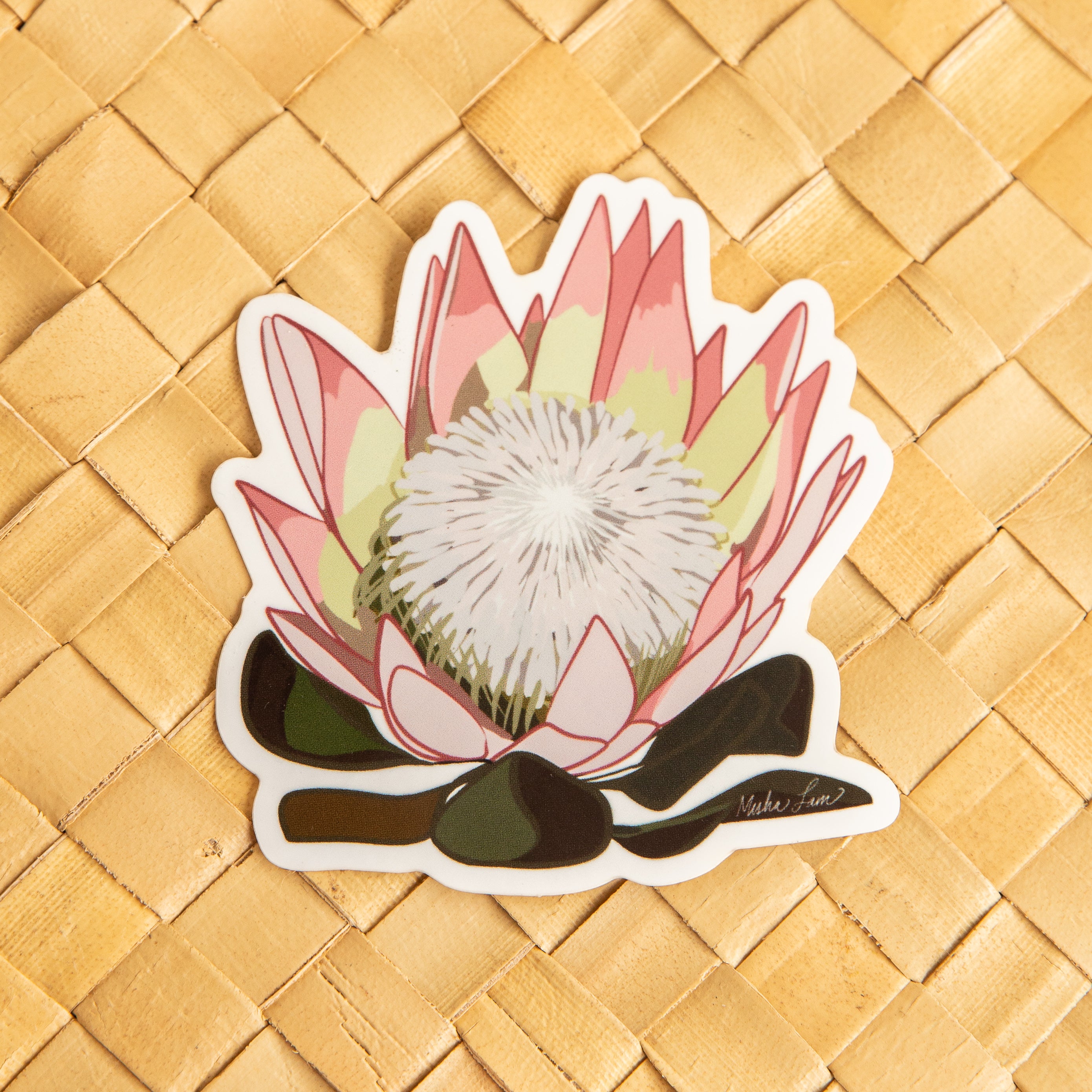 King Protea Sticker – Misha Hawaii Home