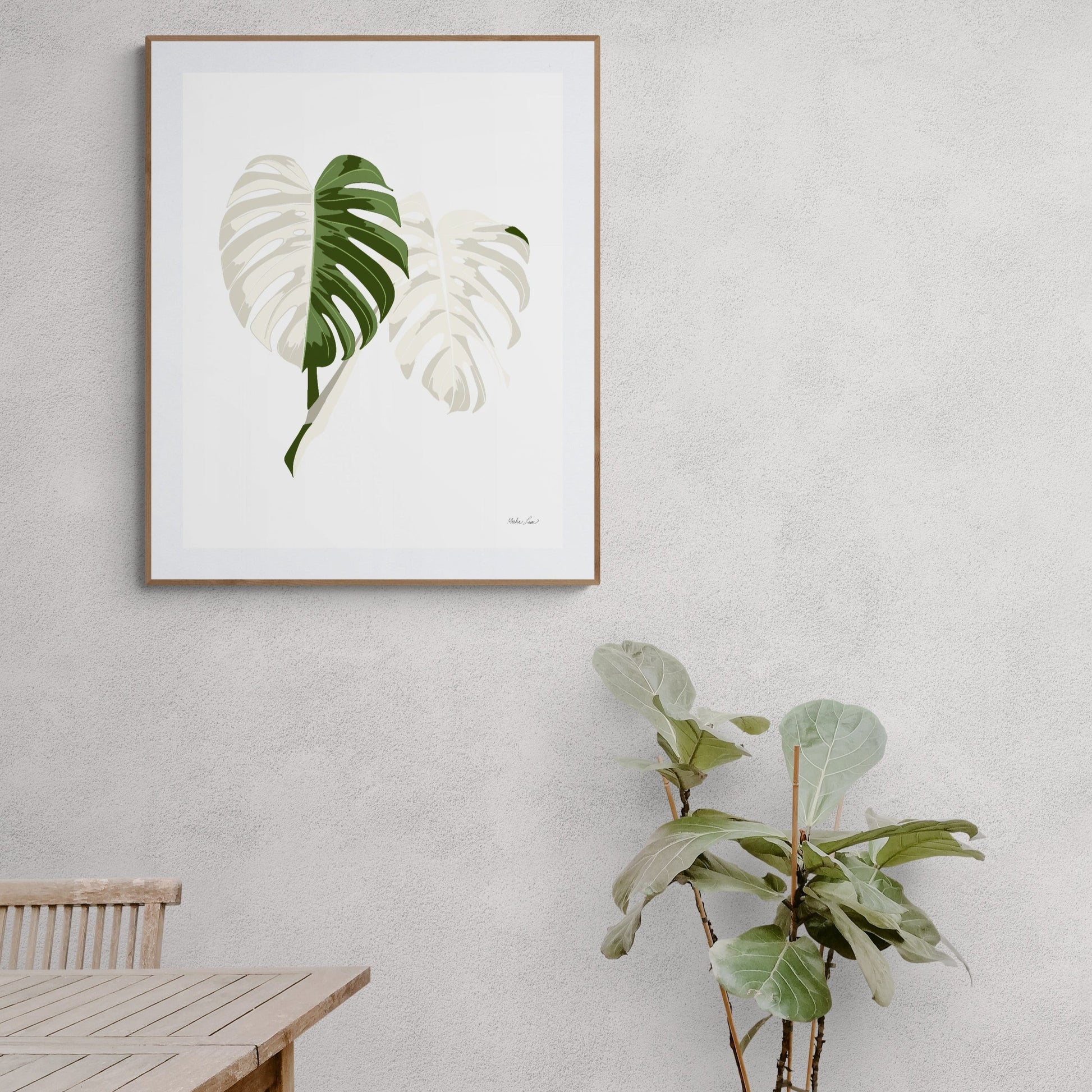 monstera hawaii Variegated Monstera Art